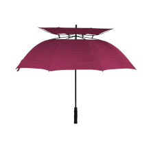 62 Inch Large Golf Umbrella Vented Double Canopy Windproof Auto Open Durable Stick Style (Color A)