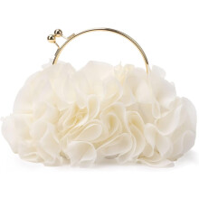 Damväska med blommig kuvertväska i satin och blommig balväska