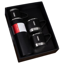 Stainless Steel Vacuum Flask Gift Set with 2 Cups – Insulated Coffee/Water Bottle, Stylish & Practical Holiday Gift, Compatible with Daily Use