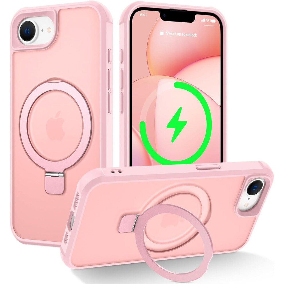 Magnetic Stand For Compatible With Iphone 16E Case [Military Grade Drop Protection] With Kickstand, Matte Translucent Slim Case For 16E 6.1" 9365509728383