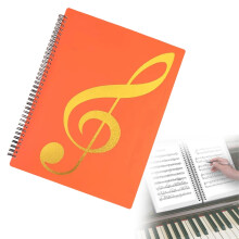Orange A4 Sheet Music Binder 60 Pages Detachable
