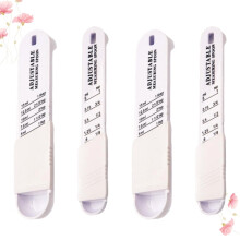 Adjustable Measuring Spoons for Baking Use Creative White Plastic Spoon with Scale Compact Size Easy to Store and Use