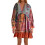Women's Boho Print Long Sleeve Deep V-Neck Mini Dress 1