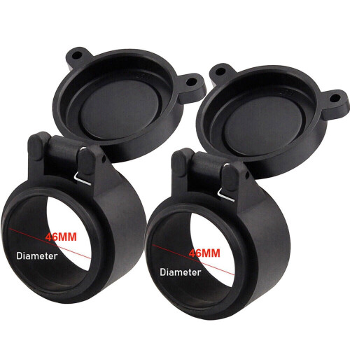 2Pcs Flip Up Scope Covers Rifle Scope Protect Objective Cap Lens Cover US