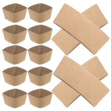 Kraft Paper Coffee Cup Sleeves Heat-Resistant 100 Pcs