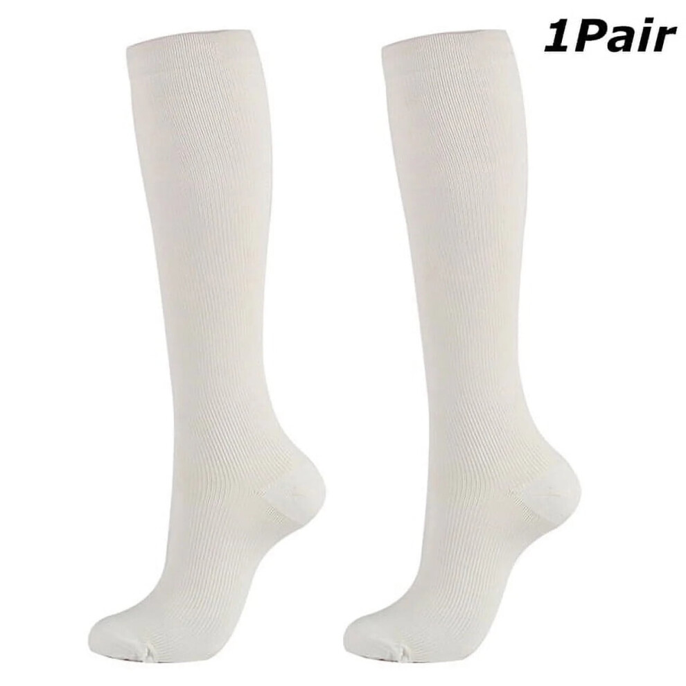1Pairs Compression Socks for Women and Men Circulation for Nursing,Running,Travel Knee High Socks