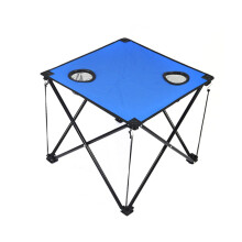 Portable Camping Table with BuiltIn Cup Holders, Lightweight Foldable Design for Beach BBQ Travel