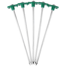 5pcs Heavy Duty Stainless Steel Tent Stakes with Secure Ground Anchor for Camping on Hard or Soft Soil