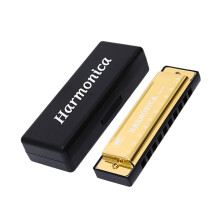 Chromatische Mundharmonika mit 10 Löchern und glatter-Gold