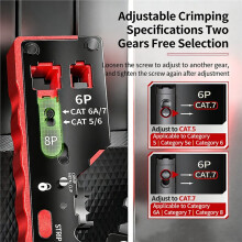 CAT7 CAT6 Krymptång Krympverktyg Avisolering Avskärning Vertikal Krympning Nätverkskabeltång 8P6P RJ45-Kontakt