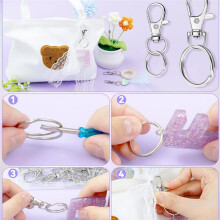 120PCS Silver Swivel Snap Hooks and Key Rings Kit, KeyRings for Crafts, Jewelry Making and DIY, DIY Lobster Clasps