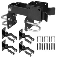 Chain Link Gate Hinges 4 Pack 13/8 Inch with Heavy Duty Double Gate Latch for Outdoor Fence