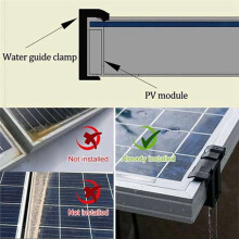 30PCS Photovoltaic Panel Drainage Buckle PV Plate Solar Panel Water Drain Clip for Solar Panel Draining 33mm Black