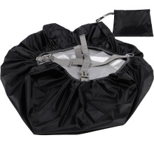 Adjustable Waterproof Backpack Rain Cover for Hiking Camping Biking, Durable Polyester Protector Black