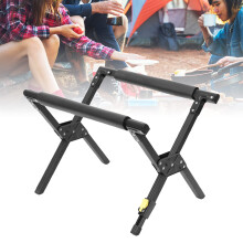 Camping Cooler Stand Black, Foldable Aluminum Frame Adjustable Ice Box Holder, Lightweight Outdoor Rack