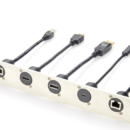 DP1.2 Panel Mount Feedthrough Connector Female to Male Panel Coupler with D-Type and XLR Mount 2