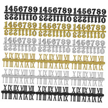 DIY Wall Clock Numerals Kit with Black Roman Numbers, Durable Replacement for Creative Home Decor