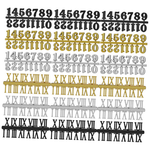 DIY Wall Clock Numerals Kit with Black Roman Numbers, Durable Replacement for Creative Home Decor