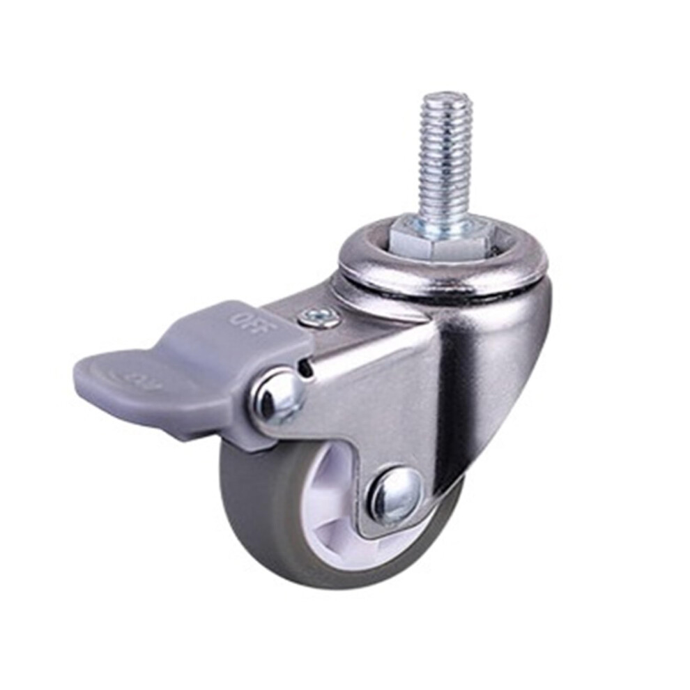 4Pcs 2 Inch Tpe Swivel Caster Wheels With Brake M8 Threaded Quiet Rolling Floor Protection 9092120004724