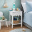 Small White Bedside Table. Bedroom Furniture Side Table Unit 6