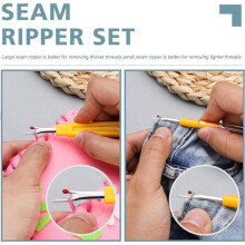 Seam Rippers for Sewing, Remover Tool, Threaders, Tape Measure, Tailors Awl, Thread Snips (15PCS)