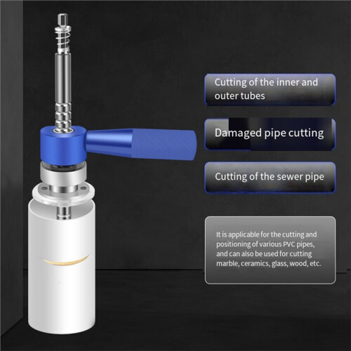 PVC Pipe Inside Cutter with Grit Wheel & Handle, Inside Pipe Cutter Tool, Adjustable Cutting Depth 2