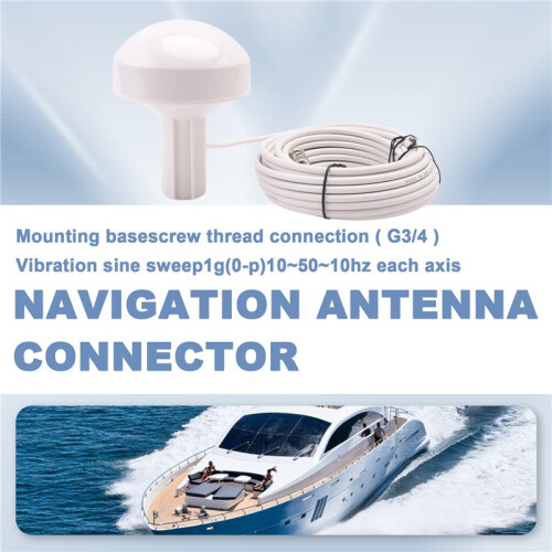 Ship GPS Active Marine Navigation Antenna 10M BNC Male Plug Connector