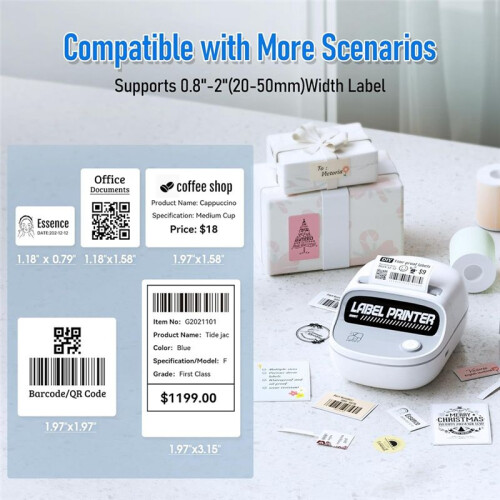 HPRT T20 Label Maker Machine with Labels RFID Auto Identification  Portable Label Printer for Office, Small Business 2