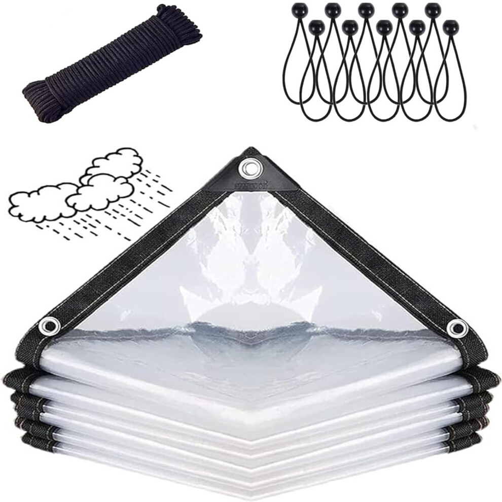 Clear Pvc Tarpaulin 15X18 Ft Heavy Duty Waterproof Clear Tarp With Grommets For Outdoor Canopy 9771547381662