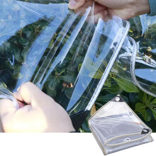 Clear PVC Tarpaulin Waterproof Transparent Tarp with Eyelets, Heavy Duty Outdoor Cover for Patio Garden Furniture (3.3ft x 10.5ft)