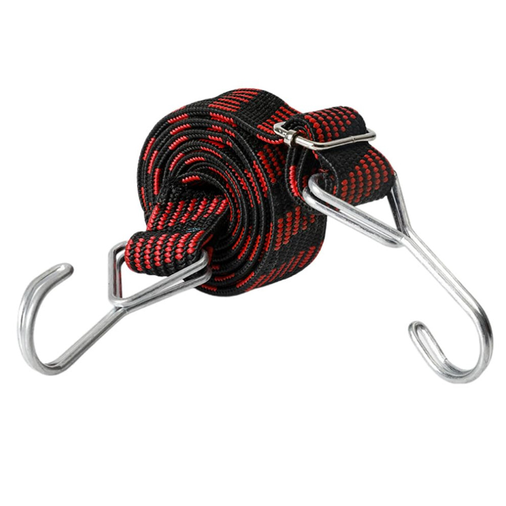 Heavy Duty Adjustable Bungee Cords With Metal Hooks, Flat Elastic Tie Down Straps For Luggage And Cargo 9771547381518