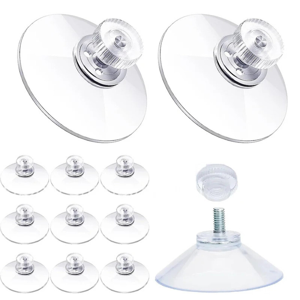 80 Pack Clear Pvc Suction Cup Hooks With Screw Nut, Strong Surface Grip, Reusable For Glass And Tile 9092120005448