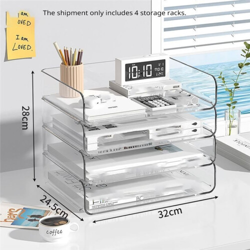 A4 Document Paper Organizer Magazine Organizers Stackable Brochure Holder with Stable Base 1