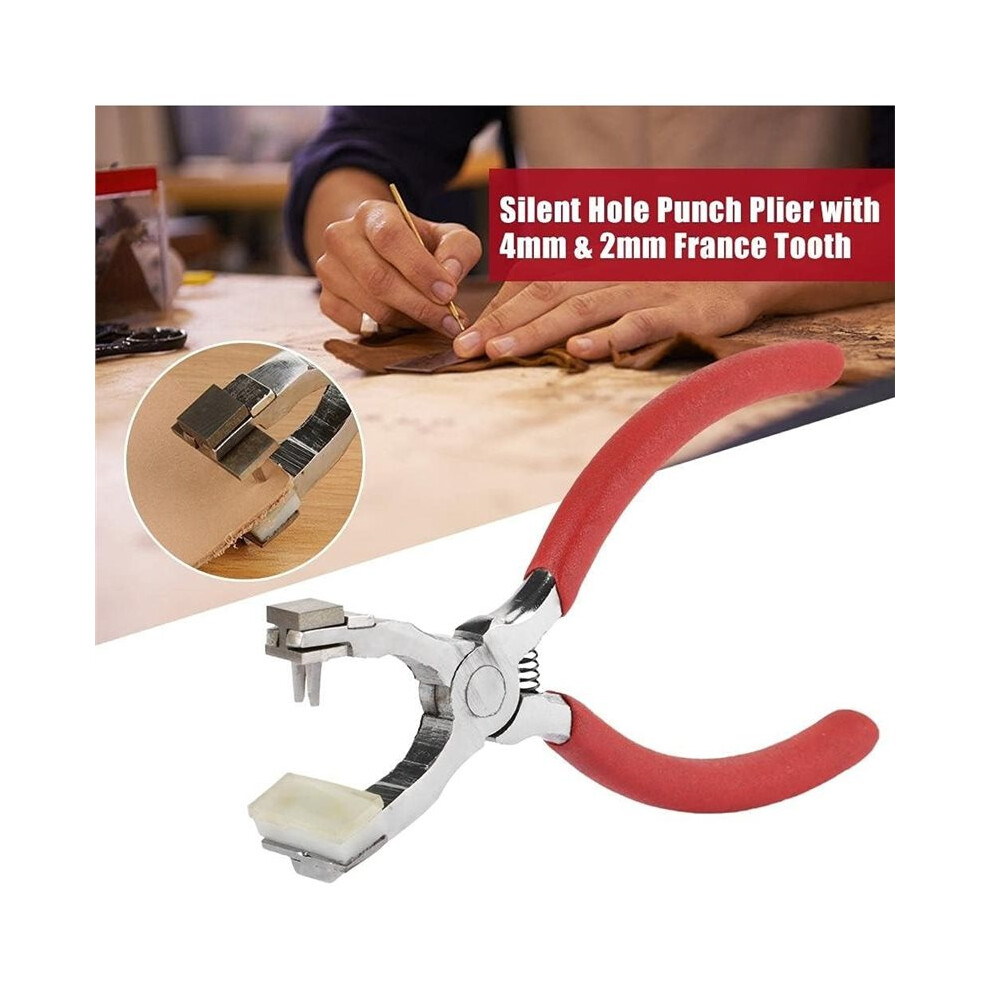 Leather Hole Punch Tool, 4Mm Silent Stitching Hand Pliers For Belts, Straps, Saddles, Shoes - Diy Home Plier Punch 4712094106150
