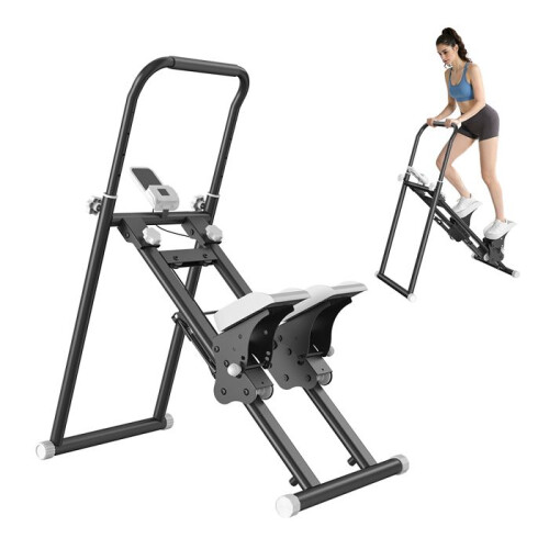 Stepper per scale - QK7906 - Pieghevole e regolabile - Schermo LCD - Allenamento gambe e glutei