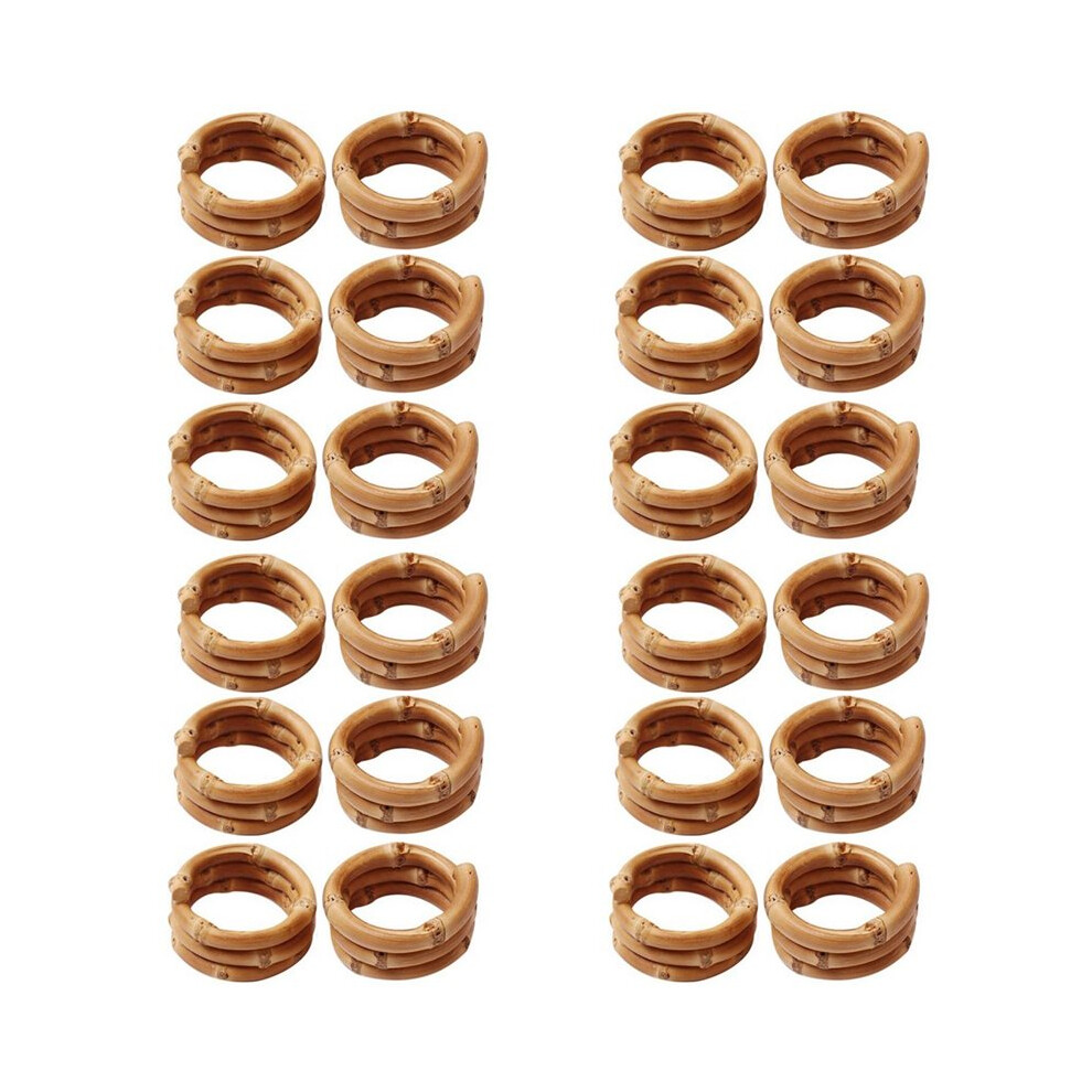 Handmade Bamboo Napkin Ring, Natural Rustic Napkin Holders Serviette Buckle Holder Set Of 24 4712909296809