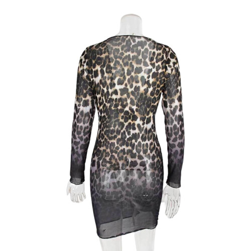 Cover up Garment Quick Drying Fabric Breathable-leopard print S