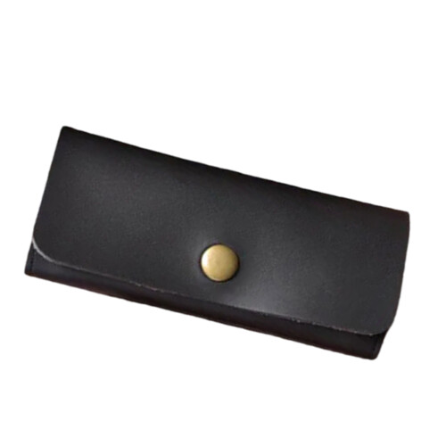 PU Leather Guitar Pick Holder Case Guitar Pick Storage-Black