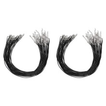 48PCS Cord Necklace, 20 in Waxed Necklace Cords for Pendants, Black String Necklace with Clasp for DIY Jewelry Making