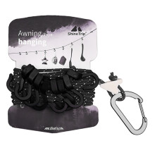 ShineTrip Outdoor Multi-Function Clothesline Can Adjust Non-Slip Sky Curtain Hanging Rope Windproof Hanging Clothes Hook Black
