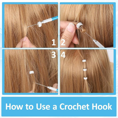 12 PCS Hair Extension Loop Tool, for Hair Styling, Bead Device Tool and Wire Pulling Hook Tools for Silicone Beads 2