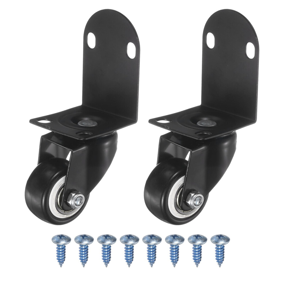 1.5 Inch Lshaped Side Mount Swivel Plate Casters For Furniture Workbench, Silent Smooth Double Wheel Heavyduty Design 9092120006186