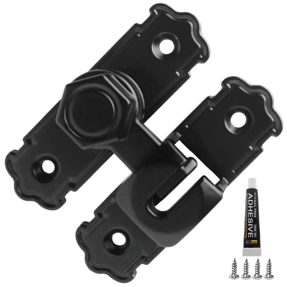 Black Sliding Door Lock Privacy Protection Secure Metal Latch For Bathroom Bedroom Barn Apartment 9092120006292