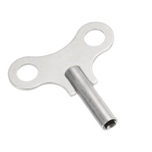 Steel Clock Winding Key 4.4mm for Mechanical Alarm , Ergonomic Grip, Durable Silver Tone