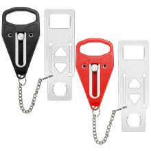 Portable Door Lock Extra Security for Travel and Home Privacy, Wide Door Fit, 2 Pack Red and Black