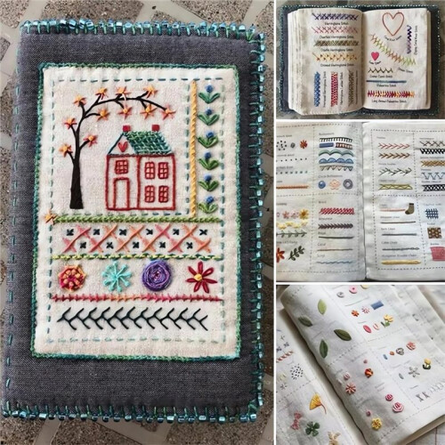 Upgraded Embroidery Stitch Book Kit,106 Patterns with Tools & Tutorials, 86 PCS Beginner Embroidery Kit,for DIY 2
