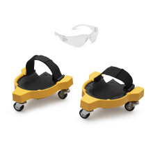 Rolling Knee Pads Heavy Duty Foam Padded Knee Creeper with Swivel Casters and Hook Loop Straps for Flooring and Auto Work