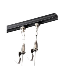 Adjustable Picture Hanging System with Hooks and Steel Cables, Art Gallery Wall Mount Display Track 54'/137cm
