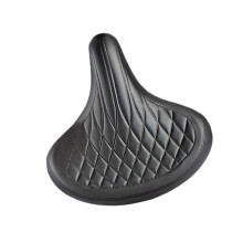 Siège de vélo en cuir traditionnel avec rembourrage épais-Noir