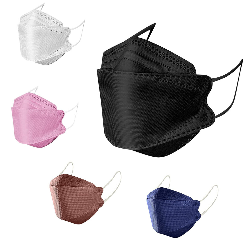 Kf94 Face Mask 50/100 Pack Disposable 3D Breathable Design With Antifog Nose Clip For Adults And Kids 9771547383918